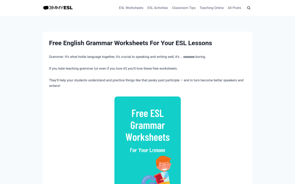 Visit website for Free English Grammar Worksheets