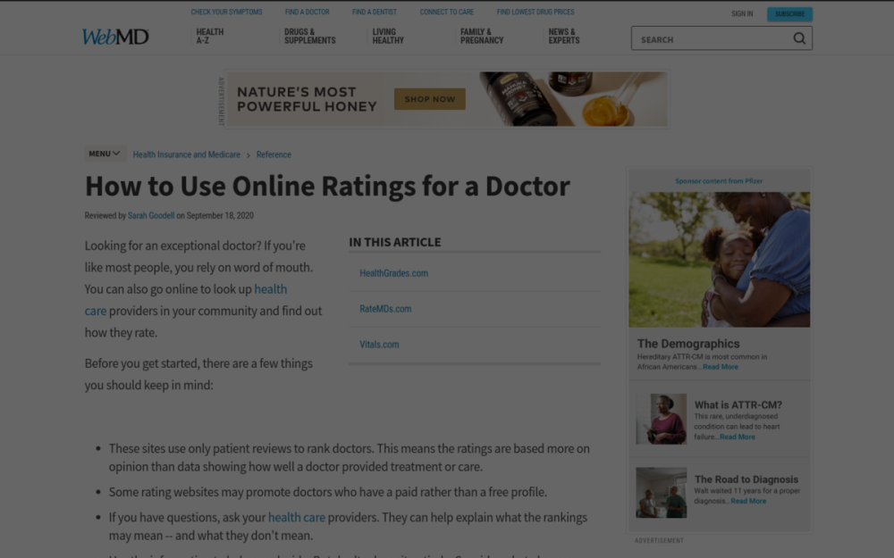 Visit website for Using Doctor Rating Sites