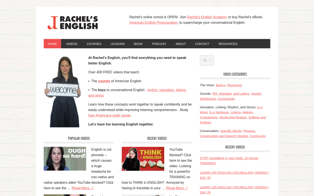 Visit website for Rachel's English